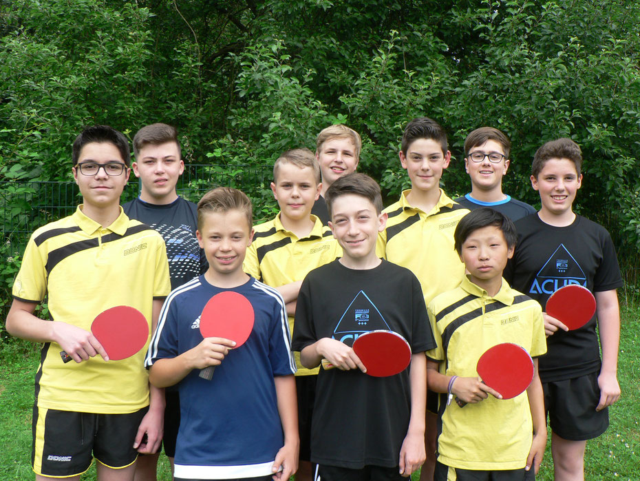 In der Meistermannschaft wurden eingesetzt (von links): David Schäfer, Nicolas Zell, Elias Hafner, Elias Altmeyer, Jannik Müller, Marvin Maurer, Johannes Heckmann, Manuel Kammer, Deju Wu und Benedikt Krämer.