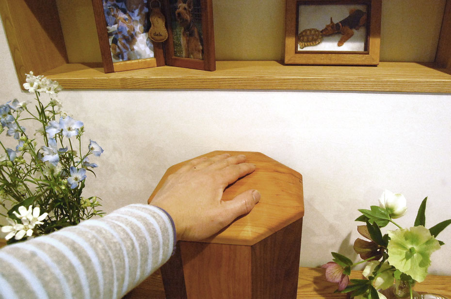 デールの骨壺ケース なでる