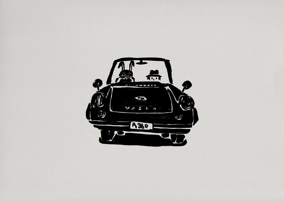 mazda R360 coupe / Felt tip pen Takashi Miyata Illustration