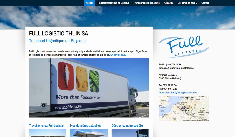 Le nouveau site Full Logistic à découvrir sur http://www.full-logistic-thuin.be/