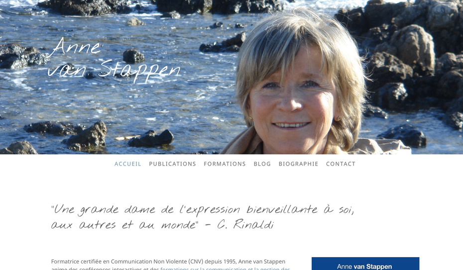 Le nouveau site en ligne sur www.annevanstappen.be