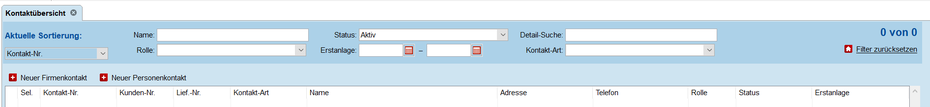 Kontaktübersicht