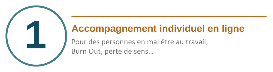 Accompagnement individuel en ligne pour le mal-être au travail, burn-out et perte de sens