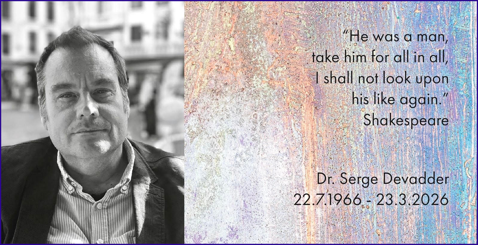 condolence card - Serge Devadder (Born 22.7.1966 - Passing 23.3.2026)
