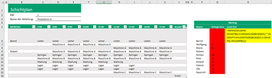 Excel Dropdown ohne Leerzeichen und schon benutzten Werten