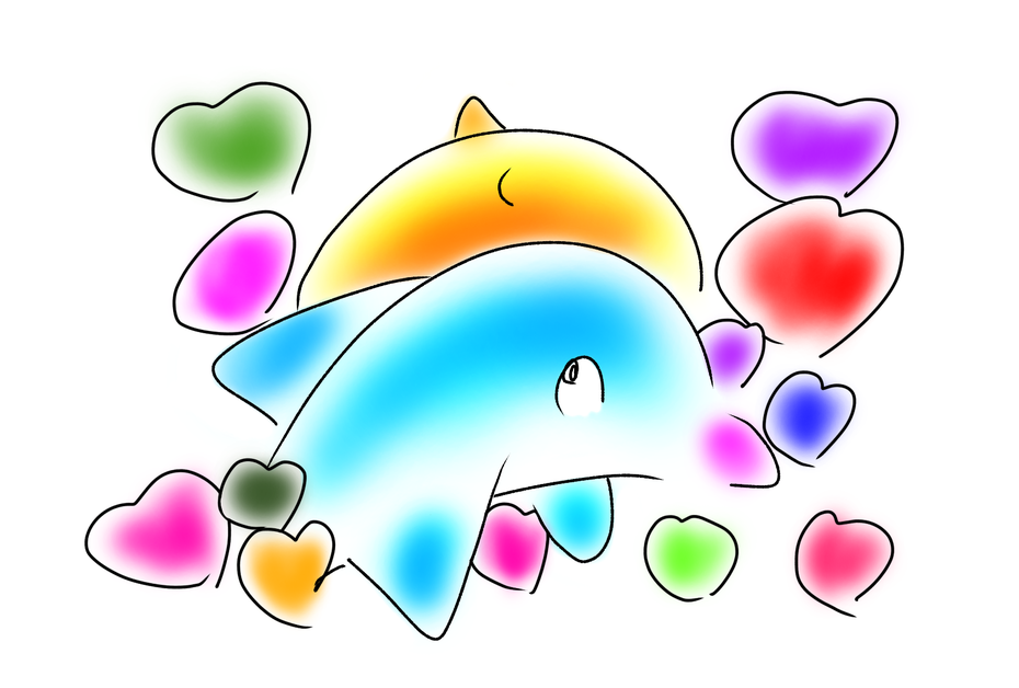 おしゃれ ナイーブな片思いにイルカイラストで癒しを 翠のメルヘンは緑色