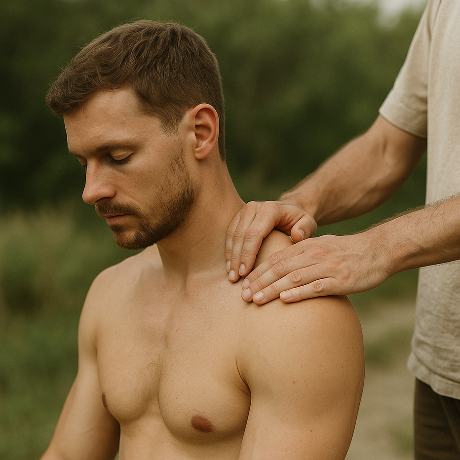 Sanfte Cranio Sacral Therapie bei Verspannungen in Schultern und Nacken durch Stress und innere Anspannung