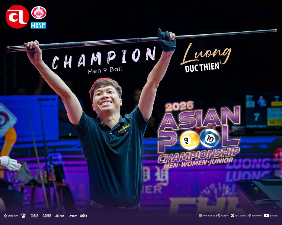 男子9ボールを制したルオンドゥクティエン © ACBS