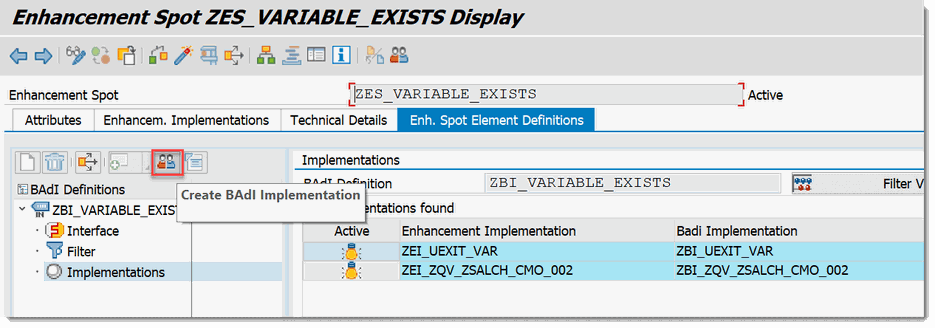 SAP BW/4HANA Create BAdI Implementation