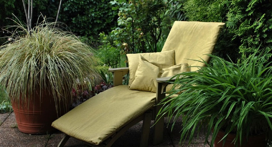 Stuhlauflagen selbstgenäht - mein Garten