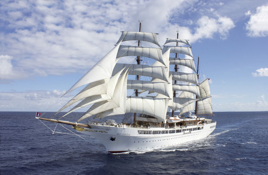 Segelkreuzfahrten im Mittelmeer, Kanarische Inseln Karibik, Südsee Segelurlaub mit Großseglern Sea Cloud und Sea Cloud II (c) Foto Sea Cloud