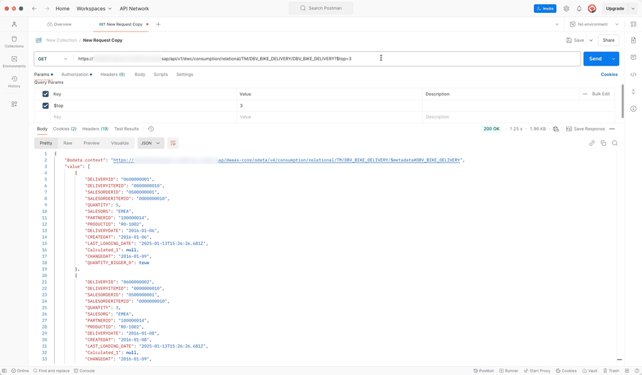 Get top 3 entries of relational view