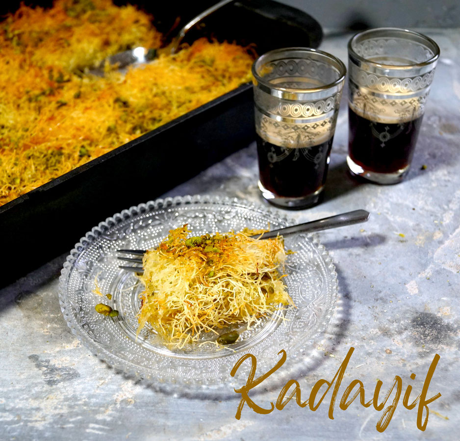 Kadayif - Engelshaar mit Pistazien - zimtkringel - about food
