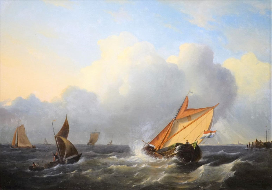 te_koop_aangeboden_een_marinegezicht_van_de_hollandse_kunstschilder_gerrit_gruijter_1806-1880_hollandse_romantiek