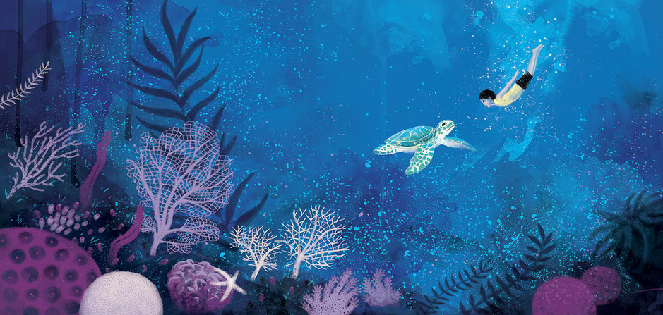 Ocean children's' book illustration, Ewelina Wajgert