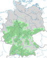 Karte zur Verbreitung der Wasseramseln in Deutschland