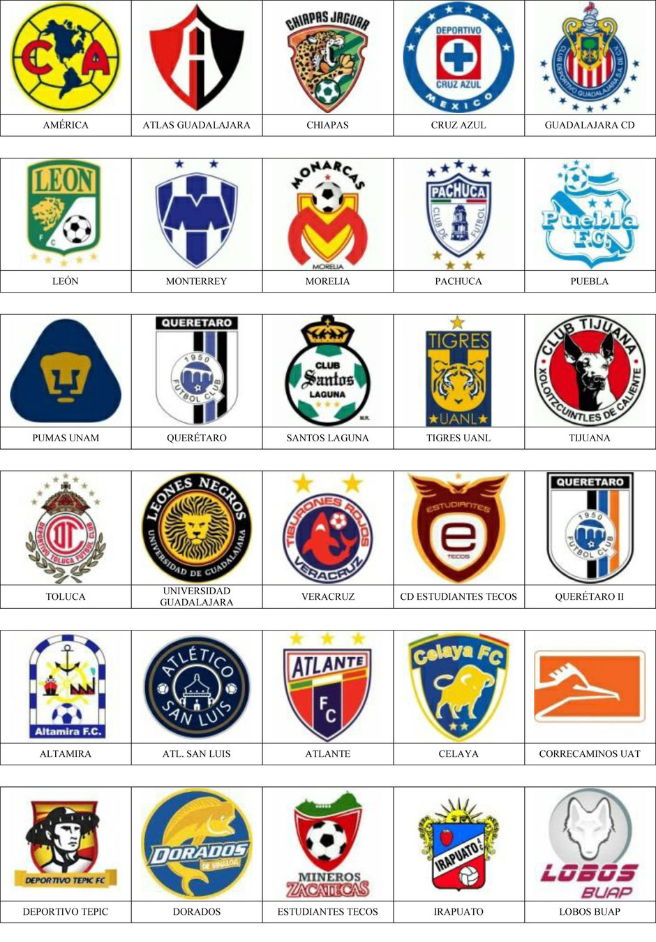 equipos futbol mexico