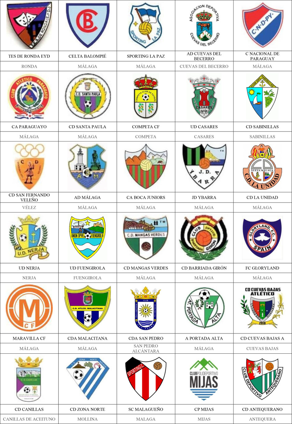 equipos futbol málaga malaga