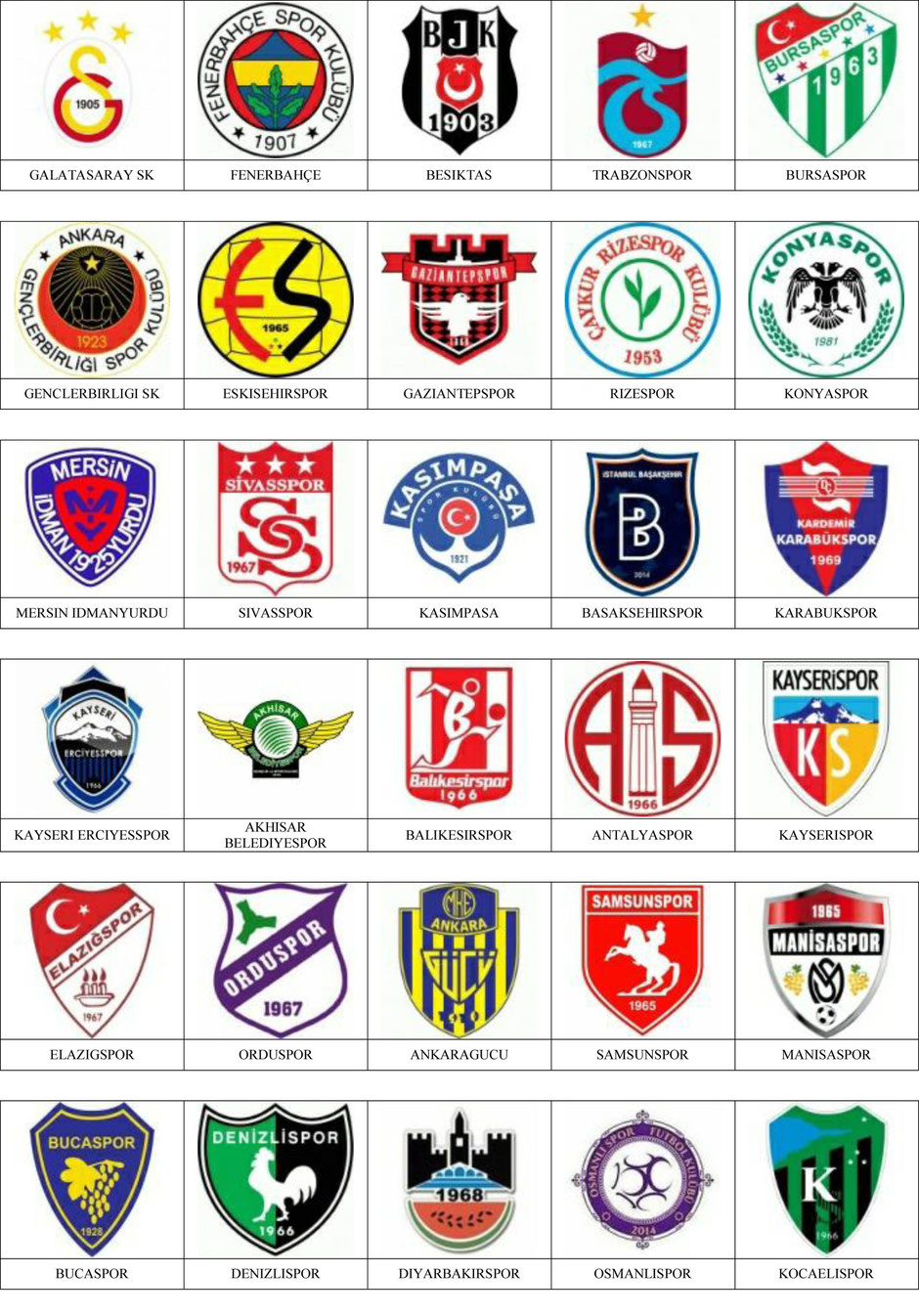 equipos futbol turquia