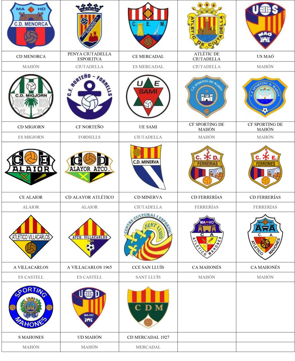 equipos futbol baleares menorca