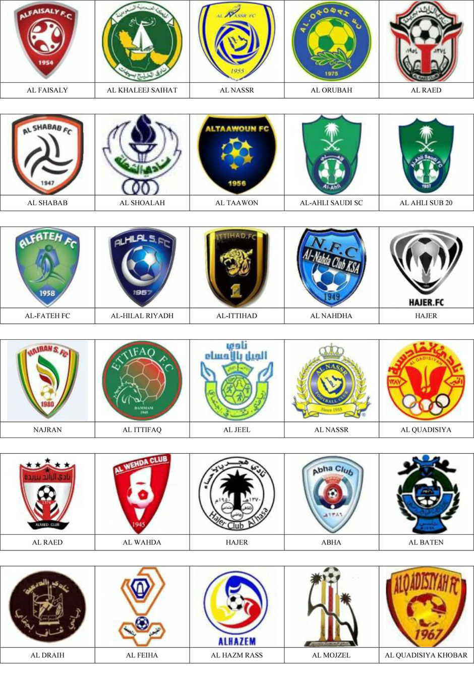 ARABIA SAUDITA. - Pins de escudos/insiginas de equipos de fútbol.