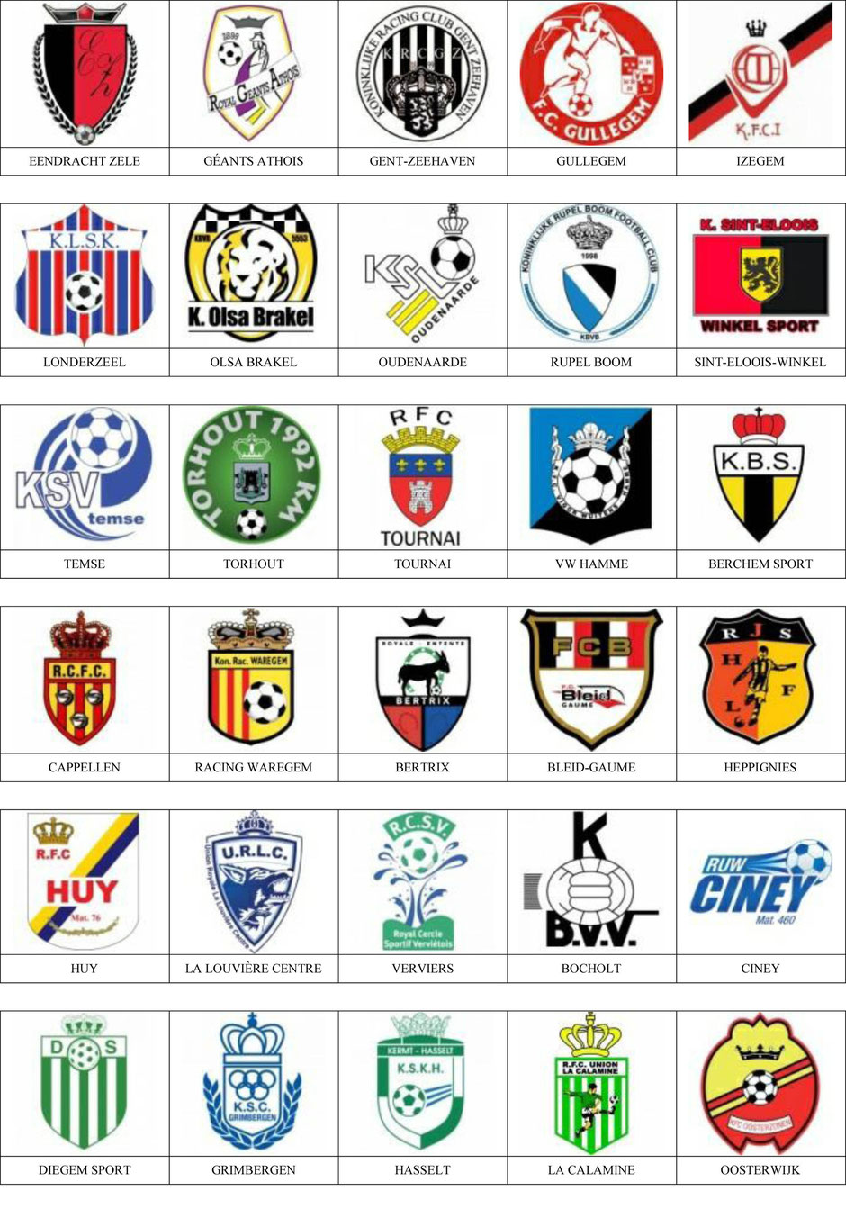 equipos futbol belgica