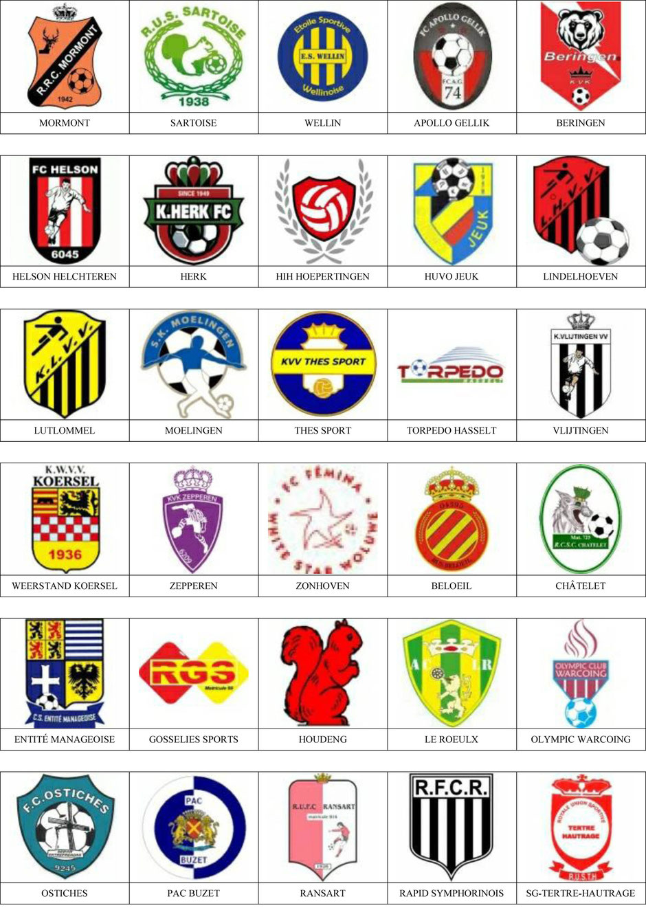 equipos futbol belgica