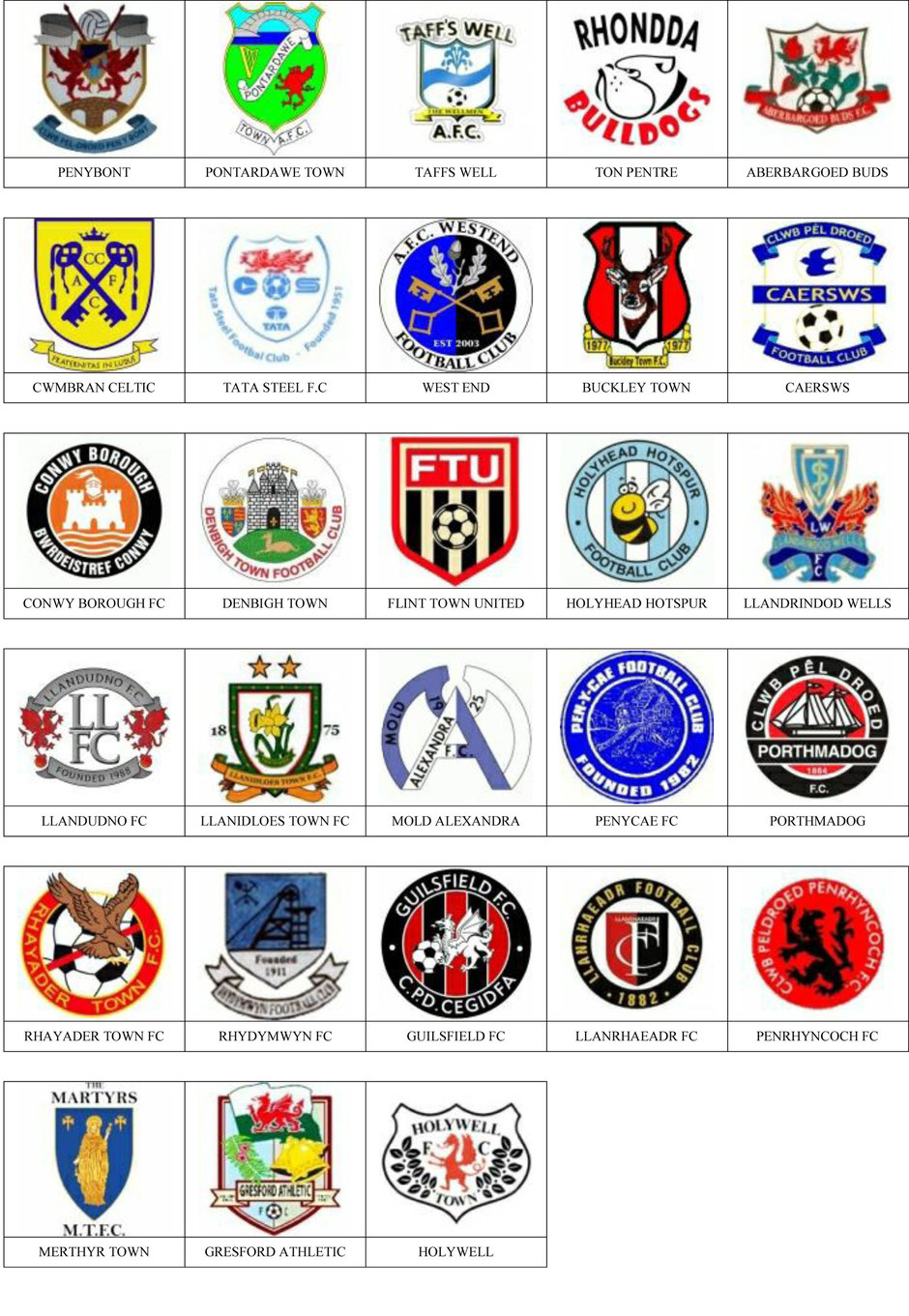 equipos futbol gales