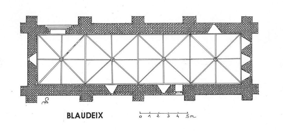 Plan de l'église templière de Blaudeix