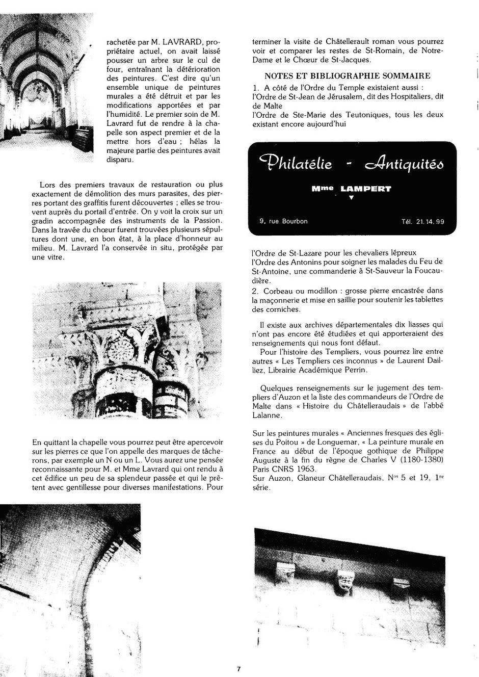 Le Glaneur Châtelleraudais – n° 52 – La commanderie d’Auzon - 1978 p.7