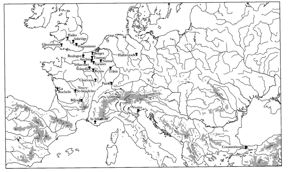 Carte 2 - Distribution des reliques du Saint Sang après 1204