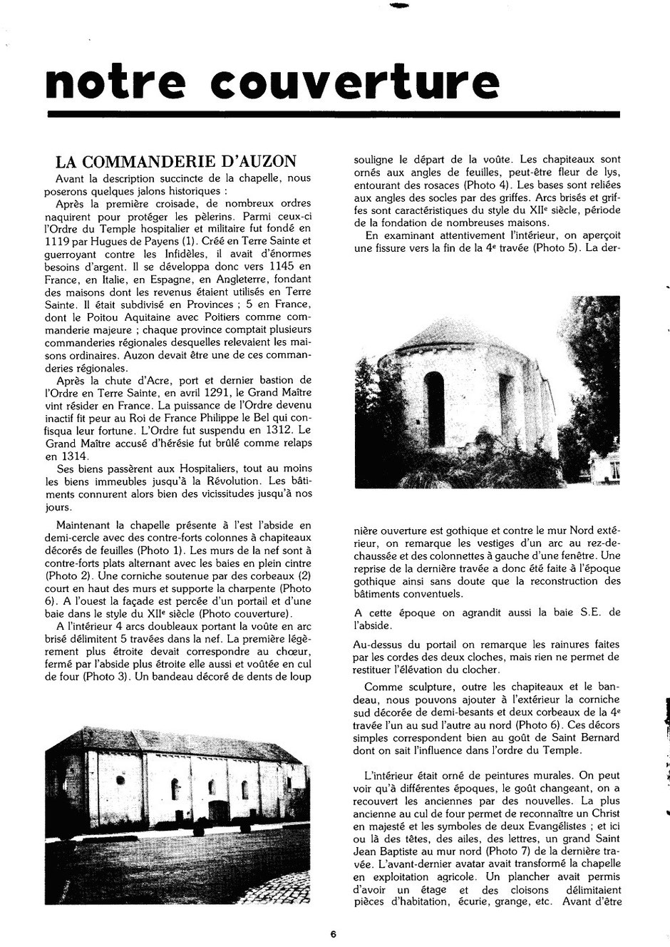 Le Glaneur Châtelleraudais – n° 52 – La commanderie d’Auzon - 1978 p.6