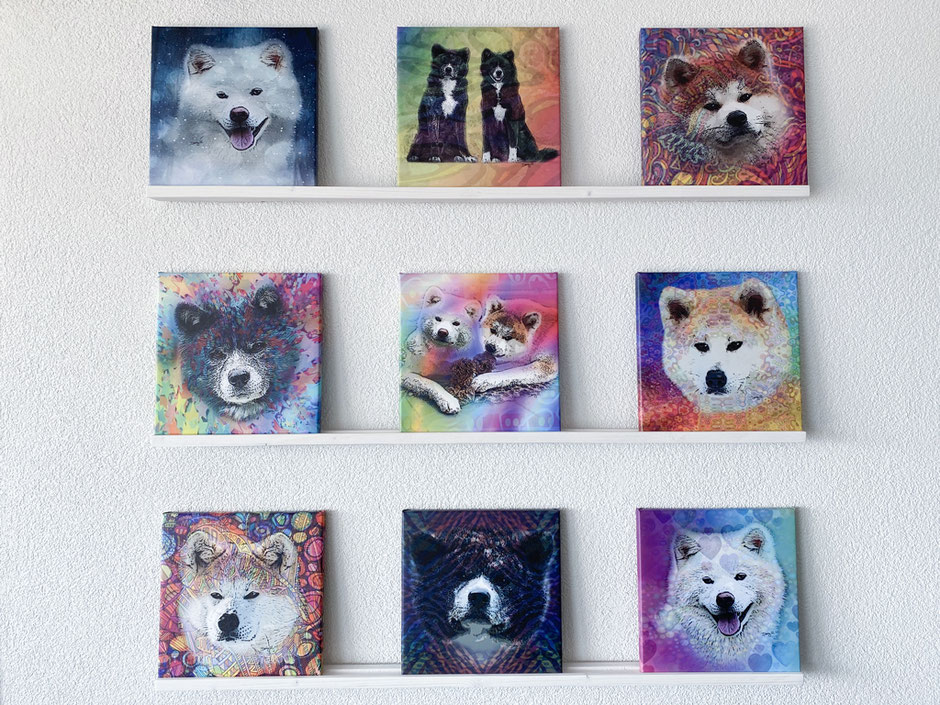 Leinwand mit Akita Motiv Pop Art