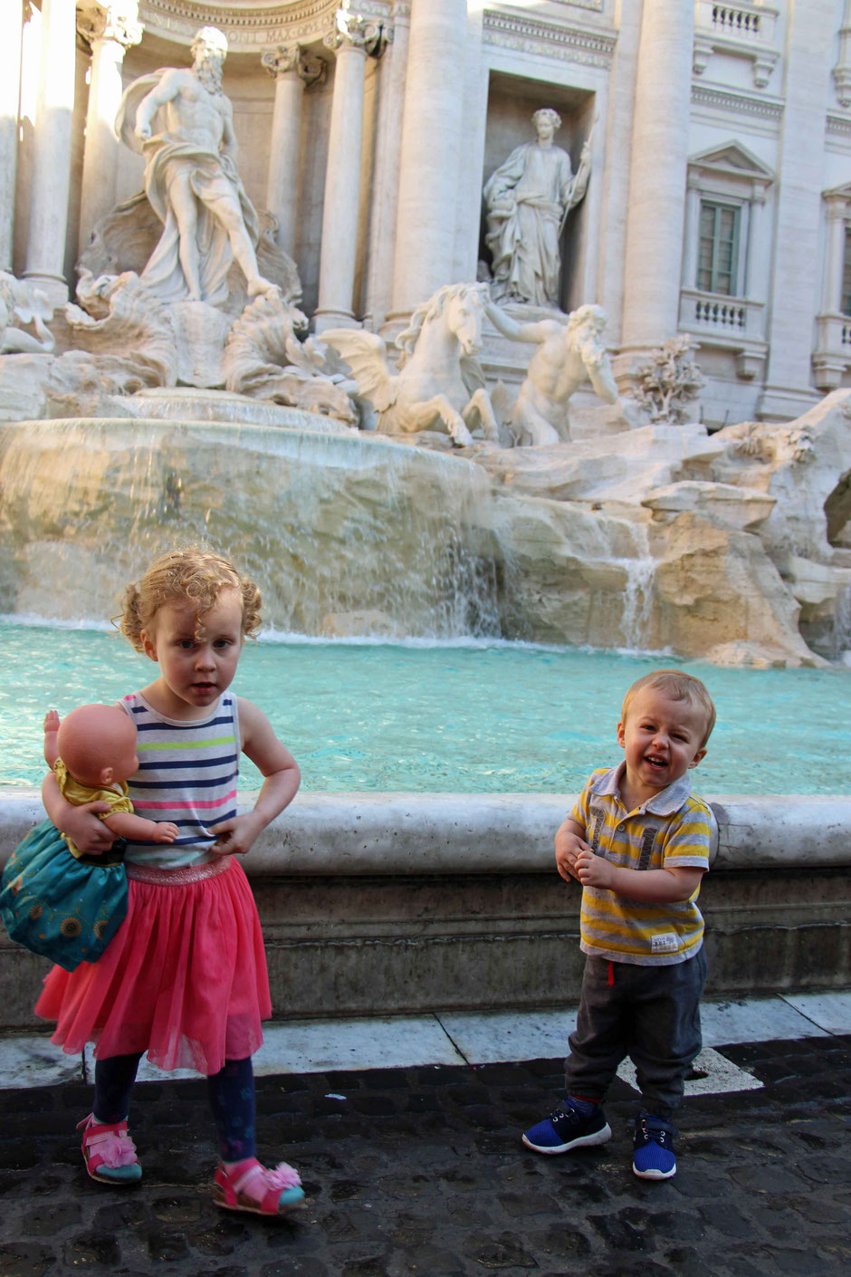Trevi Fountain Rome Italy With Children