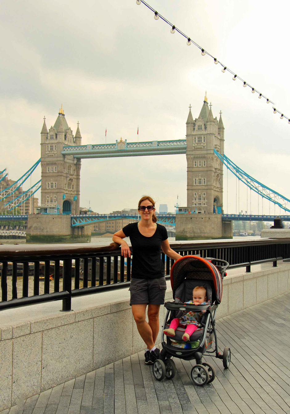 Why Europe is Amazing for Babies and Toddlers - It's easy to walk everywhere - Tower Bridge, London