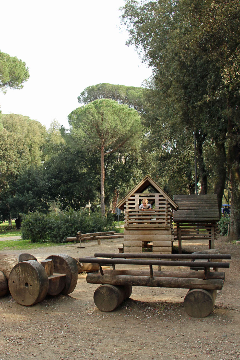 Villa Borghese Gardens Rome with children playground