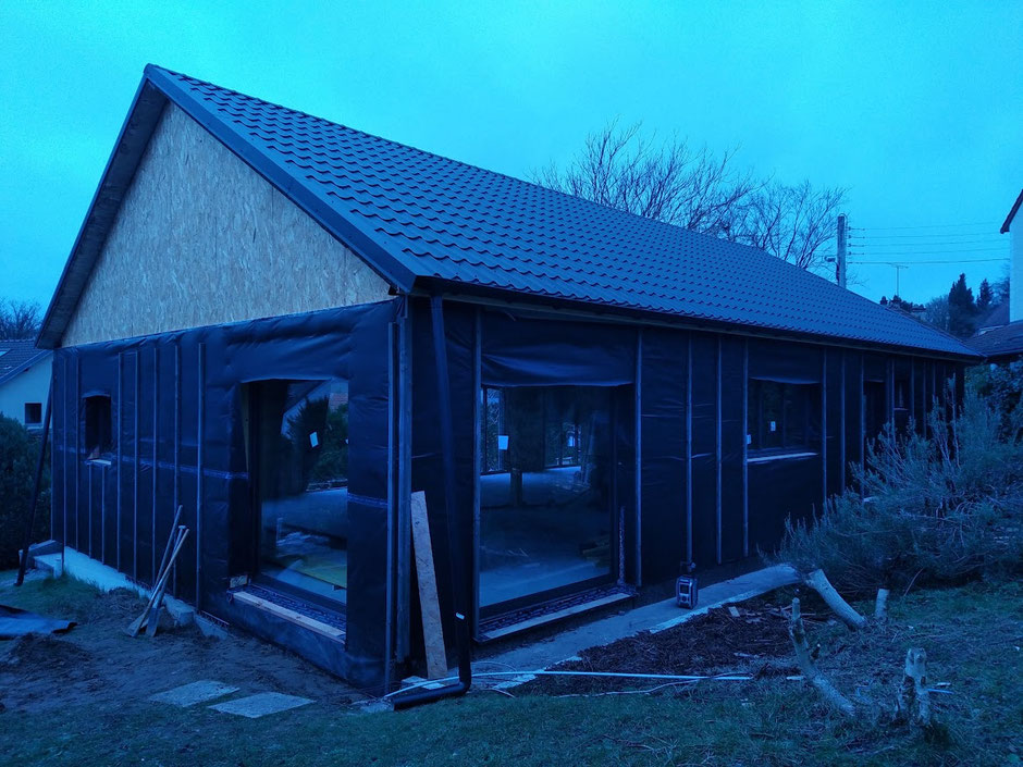 Isolation par l'extérieur des murs en fibre de bois à Orsay (91)