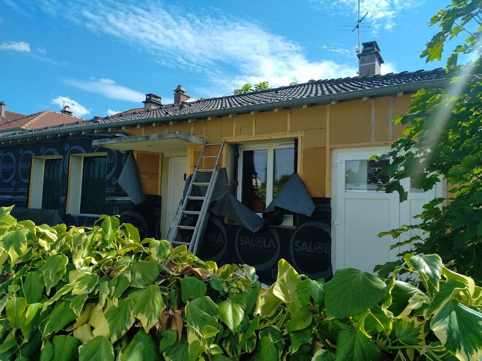 Isolation par l'extérieur des murs en fibre de bois à Ste Geneviève des bois (91)