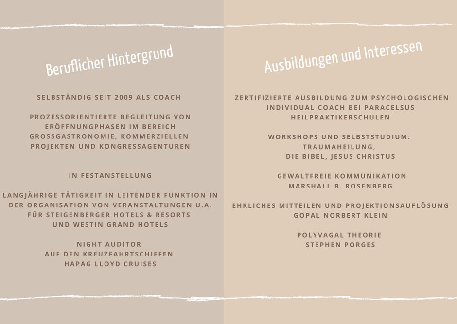 Mein beruflicher Werdegang,  systemische Energiearbeit, psychologisches individual Coaching, mediale Heilung.