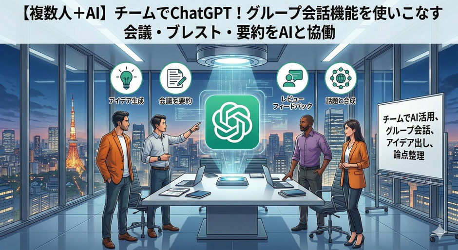 ChatGPTを複数人で使う方法｜「グループで会話する機能」の使い方と活用例