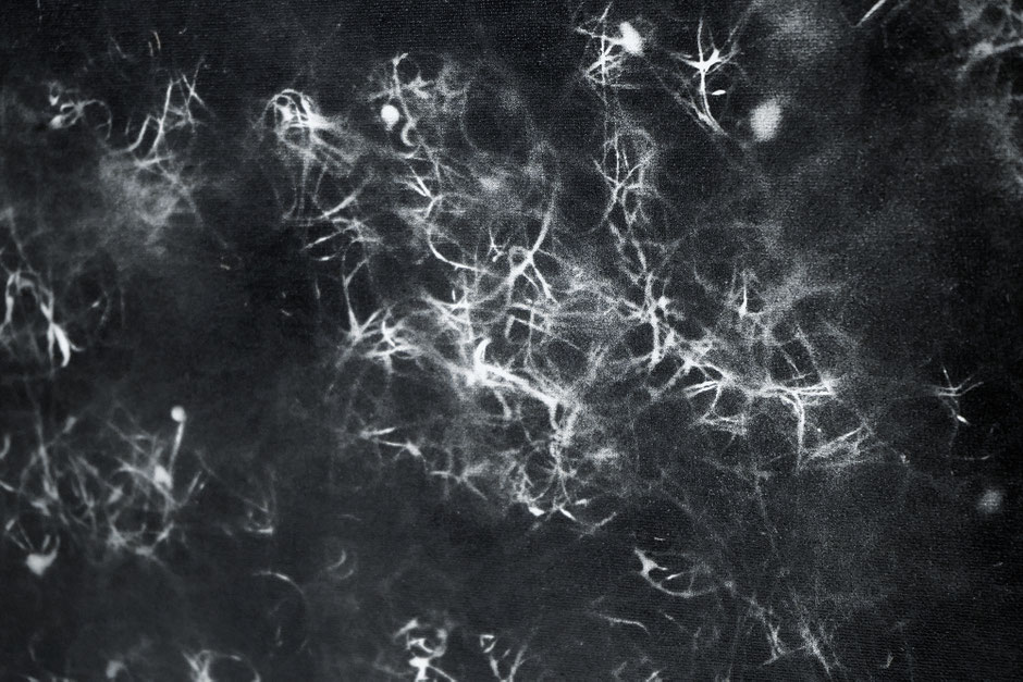 Katharina Lehmann, Black Fog no.1, 150 x 150 cm, 2019 · Acrylic on canvas · closeup