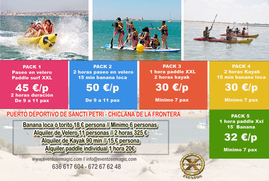 pack actividades acuáticas