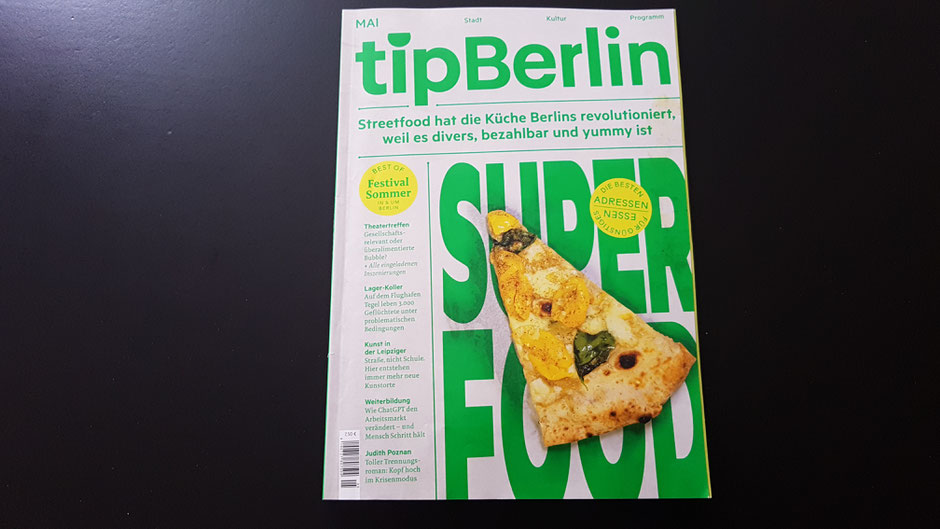 «tipBerlin», Titelblatt der Mai-Ausgabe. Photo 2023 © Bellone Franchise Consulting GmbH