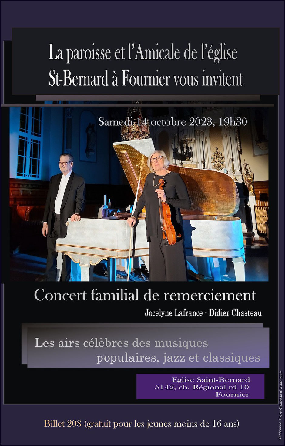 Affiche concert Jocelyne Lafrance Didier Chasteau