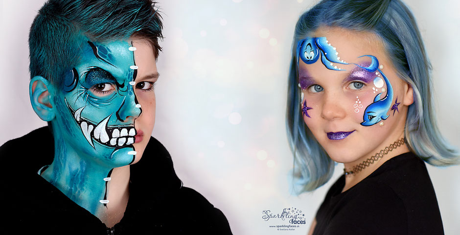 www.kinderschminken.li, Kinderschminken, Kinderschminken Vorlagen, Schminkfarben kaufen, Kinderschminken Kurse, Schminkfarben Schweiz, Airbrush Tattoos, Svetlana Keller, face painting