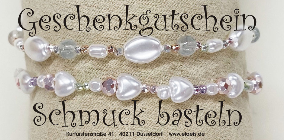 50 Euro Wertgutschein Schmuck Schmuckmaterial Perlenladen-Wertgutschein Workshop-verschenken