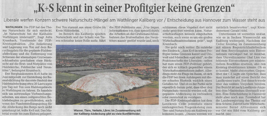 Quelle: Cellesche Zeitung, 18.07.2020