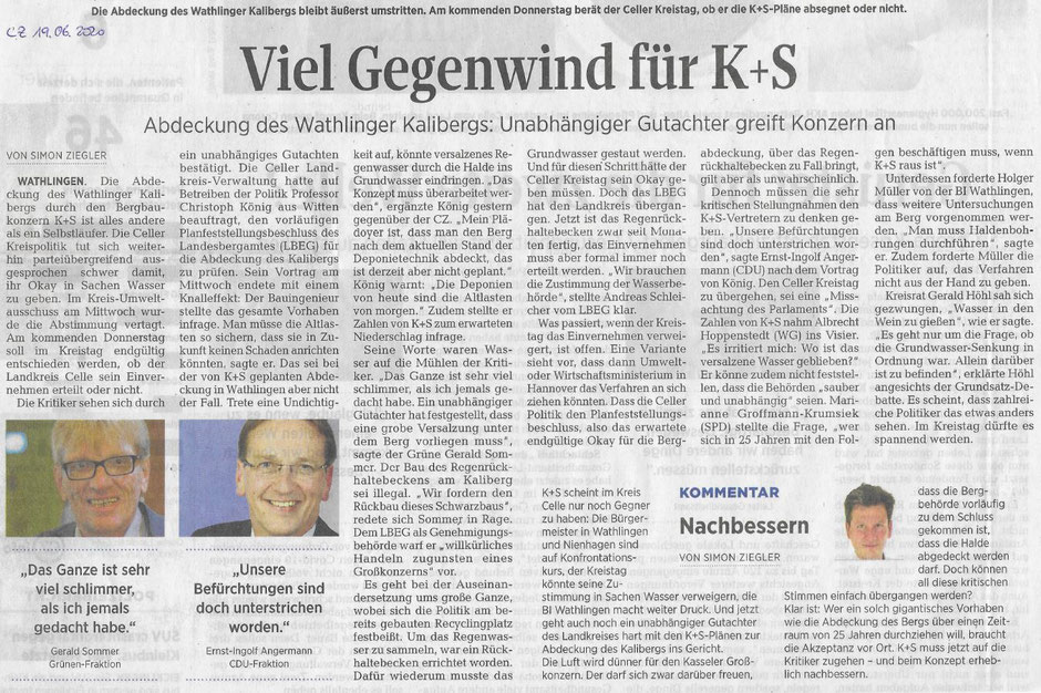 Quelle: Cellesche Zeitung, 19.06.2020