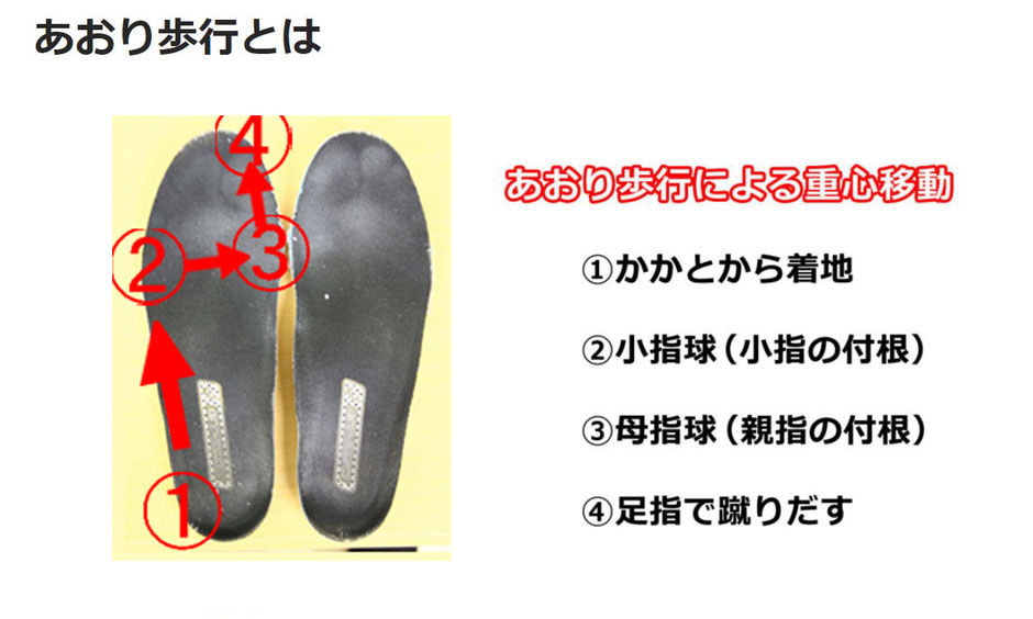 小指球から母指球への荷重移動の図解