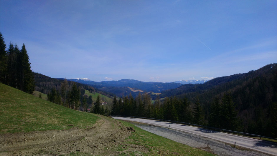 Pretalsattel, Rax, Stuhleck, Blick Richtung Groß Veitsch